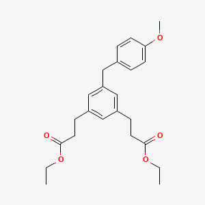 molecular formula C24H30O5 B595088 Diethyl 3,3'-(5-(4-methoxybenzyl)-1,3-phenylene)dipropanoate CAS No. 1260763-78-7