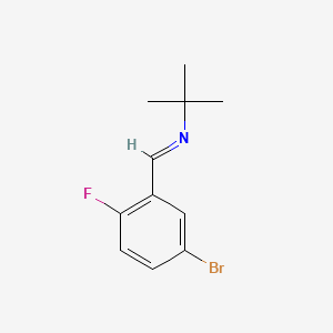 molecular formula C11H13BrFN B595089 (E)-[(5-Bromo-2-fluorophenyl)methylidene](t-butyl)amine CAS No. 1355250-66-6