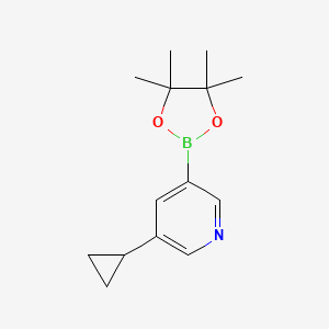 molecular formula C14H20BNO2 B595093 3-Cyclopropyl-5-(4,4,5,5-tetramethyl-1,3,2-dioxaborolan-2-yl)pyridine CAS No. 1220696-43-4