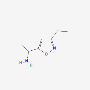 molecular formula C7H12N2O B595100 1-(3-Ethylisoxazol-5-yl)ethanamine CAS No. 1209818-13-2