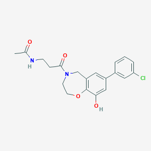 molecular formula C20H21ClN2O4 B5951008 N-{3-[7-(3-chlorophenyl)-9-hydroxy-2,3-dihydro-1,4-benzoxazepin-4(5H)-yl]-3-oxopropyl}acetamide 