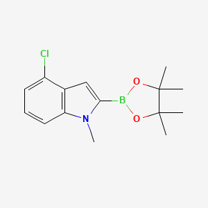 molecular formula C15H19BClNO2 B595102 4-CHLORO-1-METHYL-2-(4,4,5,5-TETRAMETHYL-1,3,2-DIOXABOROLAN-2-YL)-1H-INDOLE CAS No. 1256360-42-5