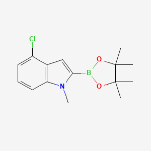 molecular formula C15H19BClNO2 B595102 4-Chloro-1-methylindole-2-boronic acid, pinacol ester CAS No. 1256360-42-5