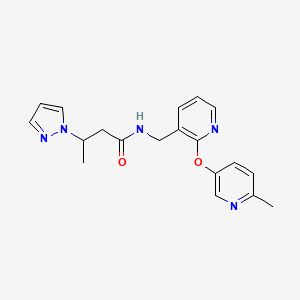 molecular formula C19H21N5O2 B5951023 N-({2-[(6-methylpyridin-3-yl)oxy]pyridin-3-yl}methyl)-3-(1H-pyrazol-1-yl)butanamide 