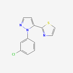 molecular formula C12H8ClN3S B595105 2-(1-(3-chlorophenyl)-1H-pyrazol-5-yl)thiazole CAS No. 1269293-24-4