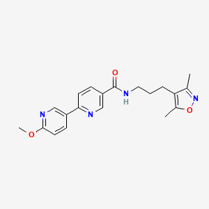 molecular formula C20H22N4O3 B5951059 N-[3-(3,5-dimethylisoxazol-4-yl)propyl]-6'-methoxy-2,3'-bipyridine-5-carboxamide 