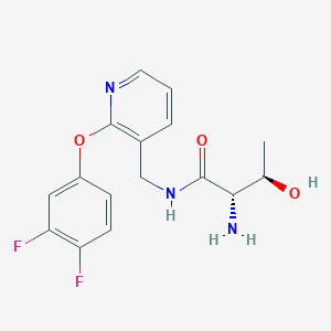 molecular formula C16H17F2N3O3 B5951135 N~1~-{[2-(3,4-difluorophenoxy)pyridin-3-yl]methyl}-L-threoninamide 