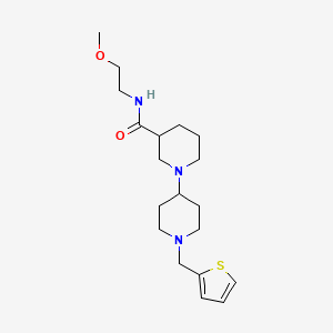 molecular formula C19H31N3O2S B5951160 N-(2-methoxyethyl)-1'-(2-thienylmethyl)-1,4'-bipiperidine-3-carboxamide 