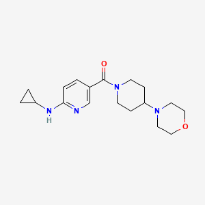 molecular formula C18H26N4O2 B5951195 N-cyclopropyl-5-[(4-morpholin-4-ylpiperidin-1-yl)carbonyl]pyridin-2-amine 