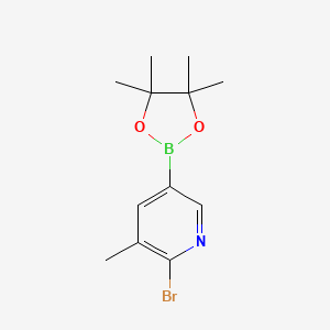 molecular formula C12H17BBrNO2 B595120 2-Bromo-3-methyl-5-(4,4,5,5-tetramethyl-1,3,2-dioxaborolan-2-yl)pyridine CAS No. 1256360-64-1