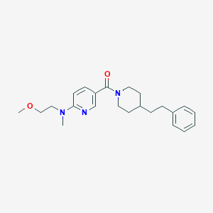 molecular formula C23H31N3O2 B5951221 N-(2-methoxyethyl)-N-methyl-5-{[4-(2-phenylethyl)piperidin-1-yl]carbonyl}pyridin-2-amine 