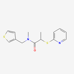 molecular formula C14H16N2OS2 B5951223 N-methyl-2-(pyridin-2-ylthio)-N-(3-thienylmethyl)propanamide 