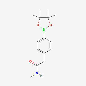 molecular formula C15H22BNO3 B595127 N-Methyl-2-(4-(4,4,5,5-tetramethyl-1,3,2-dioxaborolan-2-yl)phenyl)acetamide CAS No. 1256359-34-8