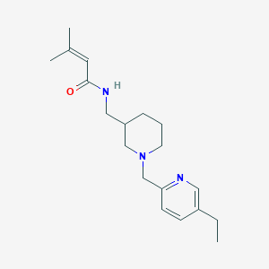 molecular formula C19H29N3O B5951278 N-({1-[(5-ethylpyridin-2-yl)methyl]piperidin-3-yl}methyl)-3-methylbut-2-enamide 