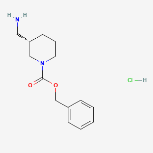 molecular formula C14H21ClN2O2 B595128 (S)-Benzyl 3-(aminomethyl)piperidine-1-carboxylate hydrochloride CAS No. 1217774-98-5