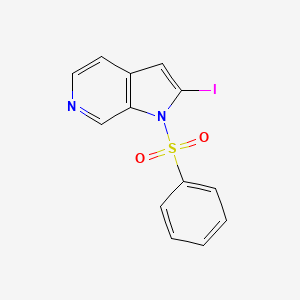 molecular formula C13H9IN2O2S B595133 1-(Phenylsulfonyl)-2-iodo-6-azaindole CAS No. 1227270-36-1