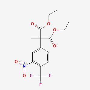 molecular formula C15H16F3NO6 B595136 Diethyl 2-methyl-2-(3-nitro-4-(trifluoromethyl)phenyl)malonate CAS No. 1311254-45-1