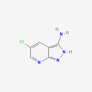 molecular formula C6H5ClN4 B595138 5-Chloro-1H-pyrazolo[3,4-b]pyridin-3-amine CAS No. 1245643-75-7