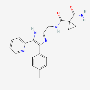 molecular formula C21H21N5O2 B5951434 N~1~-{[4-(4-methylphenyl)-5-pyridin-2-yl-1H-imidazol-2-yl]methyl}cyclopropane-1,1-dicarboxamide 