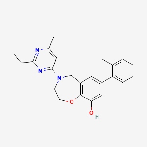 molecular formula C23H25N3O2 B5951488 4-(2-ethyl-6-methylpyrimidin-4-yl)-7-(2-methylphenyl)-2,3,4,5-tetrahydro-1,4-benzoxazepin-9-ol 