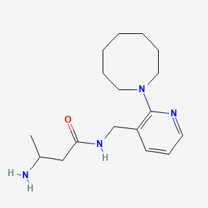 molecular formula C17H28N4O B5951555 3-amino-N-[(2-azocan-1-ylpyridin-3-yl)methyl]butanamide 