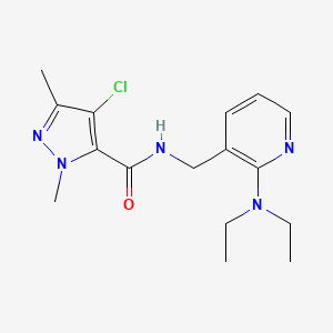 molecular formula C16H22ClN5O B5951575 4-chloro-N-{[2-(diethylamino)pyridin-3-yl]methyl}-1,3-dimethyl-1H-pyrazole-5-carboxamide 