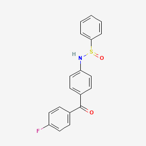 molecular formula C19H14FNO2S B5951644 N-[4-(4-fluorobenzoyl)phenyl]benzenesulfinamide 