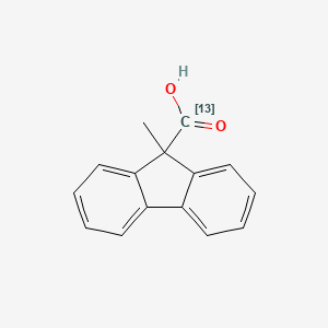 molecular formula C15H12O2 B595165 [13C]-9-Methylfluorene-9-carboxylic acid CAS No. 1285695-14-8