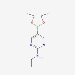 molecular formula C12H20BN3O2 B595170 N-Ethyl-5-(4,4,5,5-tetramethyl-1,3,2-dioxaborolan-2-yl)pyrimidin-2-amine CAS No. 1218791-44-6