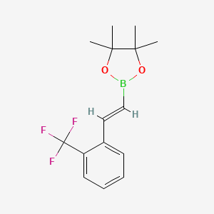 molecular formula C15H18BF3O2 B595171 (E)-4,4,5,5-tetramethyl-2-(2-(trifluoromethyl)styryl)-1,3,2-dioxaborolane CAS No. 1294009-25-8