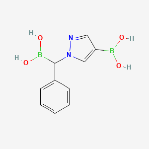molecular formula C10H12B2N2O4 B595173 1-(1-Borono-1-phenylmethyl)pyrazole-4-boronic acid CAS No. 1256355-17-5