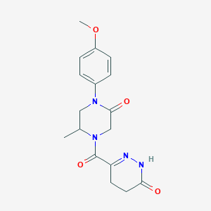 molecular formula C17H20N4O4 B5951794 6-{[4-(4-methoxyphenyl)-2-methyl-5-oxo-1-piperazinyl]carbonyl}-4,5-dihydro-3(2H)-pyridazinone 