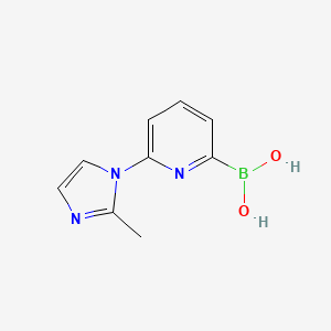 molecular formula C9H10BN3O2 B595183 (6-(2-Methyl-1H-imidazol-1-yl)pyridin-2-yl)boronic acid CAS No. 1310404-10-4