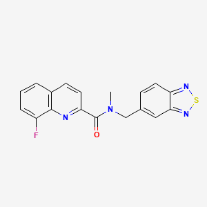 molecular formula C18H13FN4OS B5951831 N-(2,1,3-benzothiadiazol-5-ylmethyl)-8-fluoro-N-methyl-2-quinolinecarboxamide 