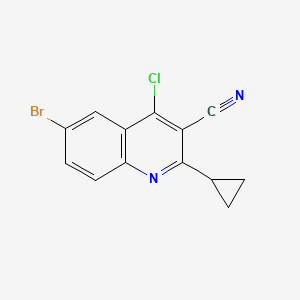 molecular formula C13H8BrClN2 B595187 6-Bromo-4-chloro-2-cyclopropylquinoline-3-carbonitrile CAS No. 1208820-66-9