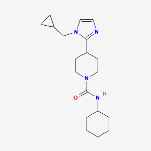 molecular formula C19H30N4O B5951889 N-cyclohexyl-4-[1-(cyclopropylmethyl)-1H-imidazol-2-yl]-1-piperidinecarboxamide 