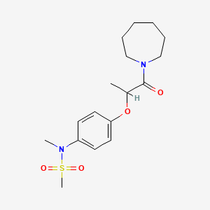 molecular formula C17H26N2O4S B5951965 N-{4-[2-(1-azepanyl)-1-methyl-2-oxoethoxy]phenyl}-N-methylmethanesulfonamide 