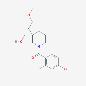 molecular formula C18H27NO4 B5952011 [3-(2-methoxyethyl)-1-(4-methoxy-2-methylbenzoyl)-3-piperidinyl]methanol 