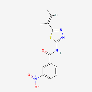 molecular formula C13H12N4O3S B5952070 N-[5-[(E)-but-2-en-2-yl]-1,3,4-thiadiazol-2-yl]-3-nitrobenzamide 
