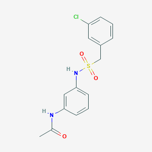molecular formula C15H15ClN2O3S B5952127 N-(3-{[(3-chlorobenzyl)sulfonyl]amino}phenyl)acetamide 
