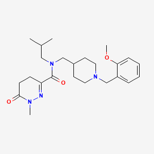 molecular formula C24H36N4O3 B5952128 N-isobutyl-N-{[1-(2-methoxybenzyl)-4-piperidinyl]methyl}-1-methyl-6-oxo-1,4,5,6-tetrahydro-3-pyridazinecarboxamide 