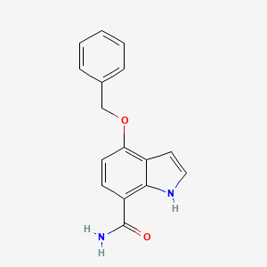 molecular formula C16H14N2O2 B595221 4-(Benzyloxy)-1H-indole-7-carboxamide CAS No. 1253792-07-2
