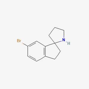molecular formula C12H14BrN B595222 6-Bromo-2,3-dihydrospiro[indene-1,2'-pyrrolidine] CAS No. 1211594-29-4
