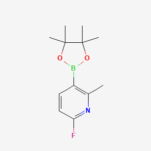 molecular formula C12H17BFNO2 B595223 6-Fluoro-2-methyl-3-(4,4,5,5-tetramethyl-1,3,2-dioxaborolan-2-yl)pyridine CAS No. 1310405-22-1