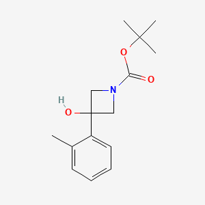 molecular formula C15H21NO3 B595226 Tert-butyl 3-hydroxy-3-o-tolylazetidine-1-carboxylate CAS No. 1225439-73-5