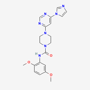 molecular formula C20H23N7O3 B5952273 N-(2,5-dimethoxyphenyl)-4-[6-(1H-imidazol-1-yl)-4-pyrimidinyl]-1-piperazinecarboxamide 