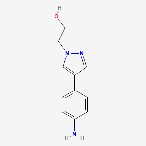 molecular formula C11H13N3O B595228 2-[4-(4-Amino-phenyl)-pyrazol-1-YL]-ethanol CAS No. 1211594-59-0