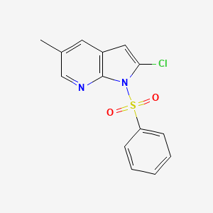 molecular formula C14H11ClN2O2S B595231 1-(Phenylsulfonyl)-2-chloro-5-methyl-7-azaindole CAS No. 1227267-19-7