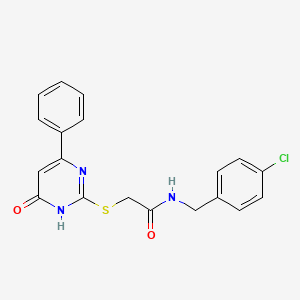 molecular formula C19H16ClN3O2S B5952477 N-(4-chlorobenzyl)-2-[(6-oxo-4-phenyl-1,6-dihydro-2-pyrimidinyl)thio]acetamide 