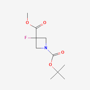 molecular formula C10H16FNO4 B595251 Methyl 1-boc-3-fluoroazetidine-3-carboxylate CAS No. 1363382-00-6